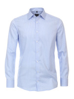 Chemise Venti MODERN FIT UNI POPELINE bleu clair avec col Kent en coupe moderne