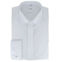 Chemise OLYMP Luxor soirée comfort fit UNI POPELINE blanc avec col Nouveau Kent en coupe classique