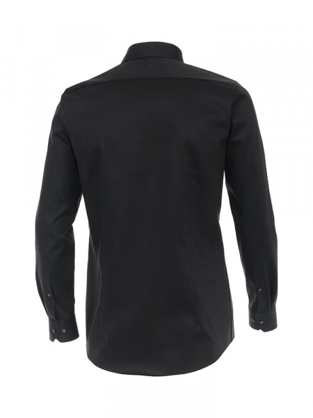 VENTI Slim Fit Chemise Noir Kent Twill