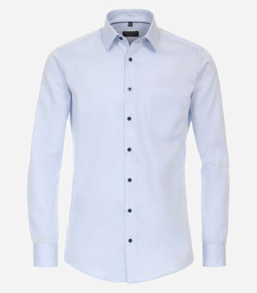 Chemise Redmond MODERN FIT TWILL bleu clair avec col Kent en coupe moderne