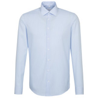 Chemise Seidensticker SHAPED OFFICE bleu clair avec col Business Kent en coupe moderne