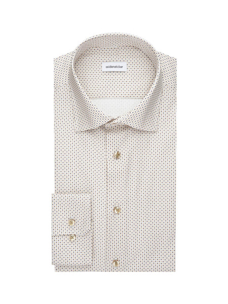 Chemise Seidensticker SLIM TWILL beige avec col Business Kent en coupe étroite