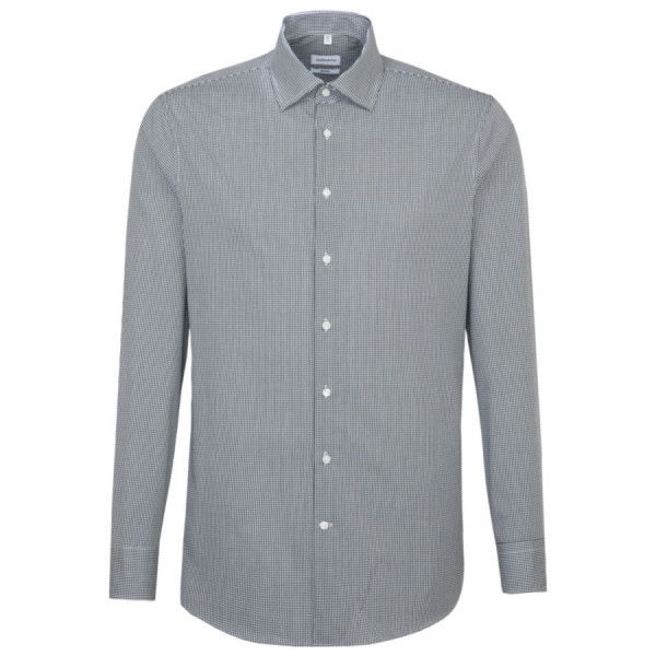Chemise Seidensticker SHAPED OFFICE bleu foncé avec col Business Kent en coupe moderne