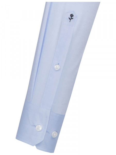 SEIDENSTICKER Slim Fit Chemise Bleu clair Business Kent Popeline - Vue 1
