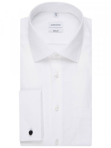 SEIDENSTICKER Regular Fit Chemise Blanc Business Kent Popeline - Vue 4
