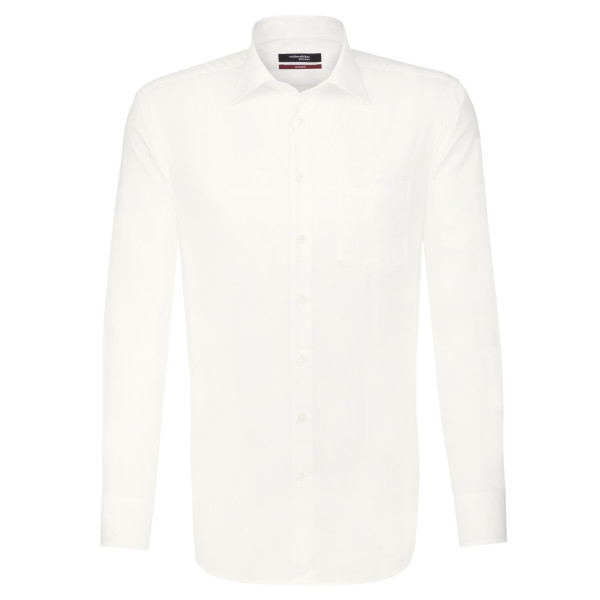 Chemise Seidensticker REGULAR UNI POPELINE beige avec col Business Kent en coupe moderne