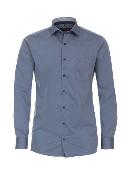 Chemise CasaModa MODERN FIT UNI POPELINE bleu moyen avec col Kent en coupe moderne