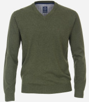 Pull Redmond REGULAR FIT TRICOTÉ vert avec col Encolure en V en coupe classique