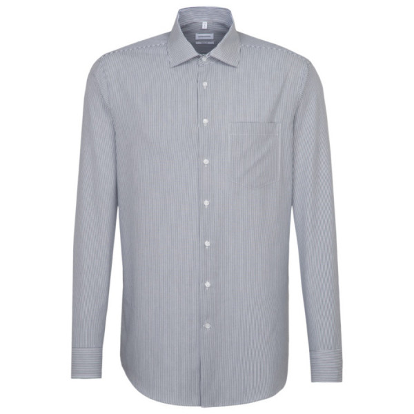 Chemise Seidensticker REGULAR OFFICE bleu foncé avec col Business Kent en coupe moderne