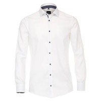 Chemise Venti MODERN FIT STRUCTURE blanc avec col Kent en coupe moderne