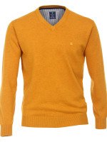 Pull Redmond REGULAR FIT MELANGE orange avec col Encolure en V en coupe classique