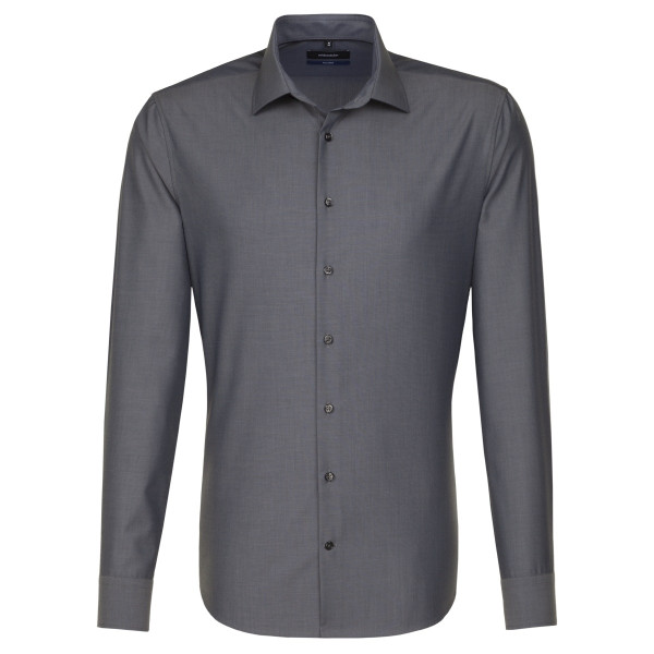 Chemise Seidensticker SHAPED FIL À FIL anthracite avec col Business Kent en coupe moderne