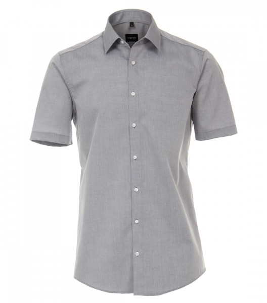 Chemise Venti MODERN FIT UNI POPELINE gris avec col Kent en coupe moderne