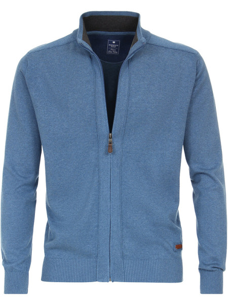 Veste en tricot Redmond REGULAR FIT MELANGE bleu moyen avec col Col montant en coupe classique