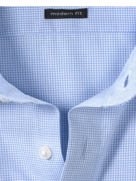 OLYMP Regular Fit Chemise Bleu clair New Kent Popeline - Vue 1