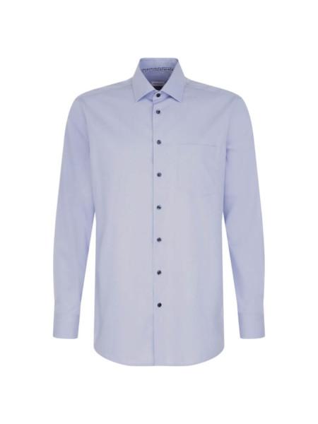 Chemise Seidensticker MODERN STRUCTURE bleu clair avec col Business Kent en coupe moderne