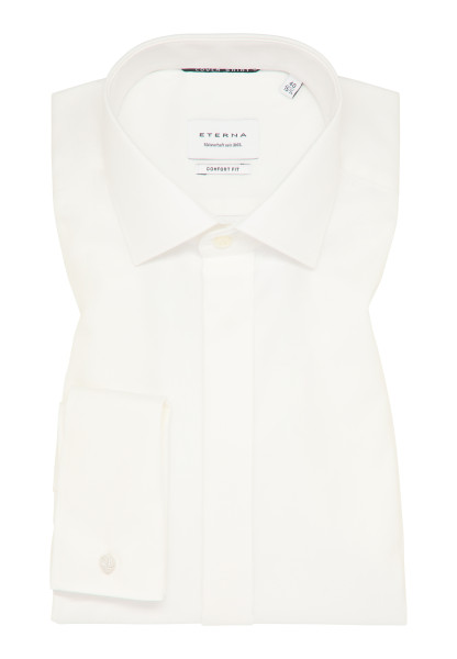 Chemise Eterna COMFORT FIT TWILL beige avec col Classic Kent en coupe classique