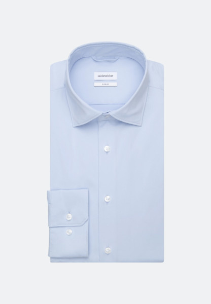 Chemise Seidensticker EXTRA SLIM UNI STRETCH bleu clair avec col Kent en coupe super étroite