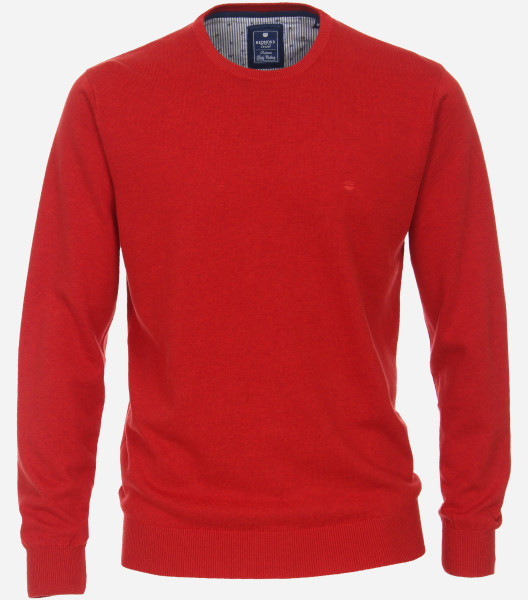 Pull Redmond REGULAR FIT TRICOTÉ rouge avec col Col rond en coupe classique