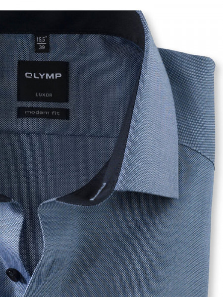 OLYMP Regular Fit Chemise Bleu foncé Global Kent Struktur