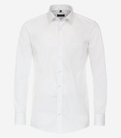 Chemise Redmond COMFORT FIT UNI POPELINE blanc avec col Kent en coupe classique