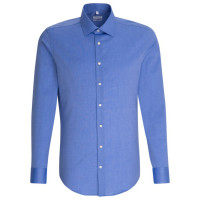 Chemise Seidensticker SLIM FIT FIL À FIL bleu moyen avec col Business Kent en coupe étroite