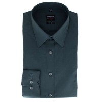 Chemise OLYMP Level Five body fit CHAMBRAY anthracite avec col New York Kent en coupe étroite