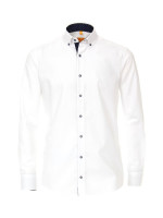 Chemise Redmond MODERN FIT UNI POPELINE blanc avec col Button Down en coupe moderne