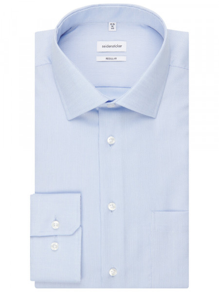 SEIDENSTICKER Regular Fit Chemise Bleu clair Business Kent Struktur - Vue 4