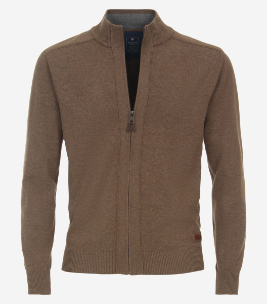 Veste en tricot Redmond REGULAR FIT TRICOTÉ marron avec col Col montant en coupe classique