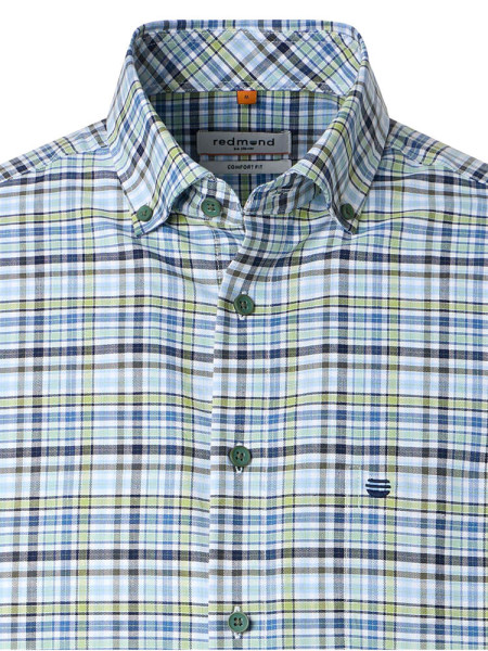 REDMOND Comfort Fit Chemise Vert Button-Down Fein Oxford - Vue 1