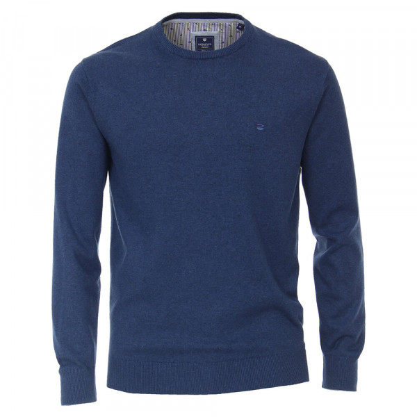 Pull Redmond bleu moyen en coupe classique