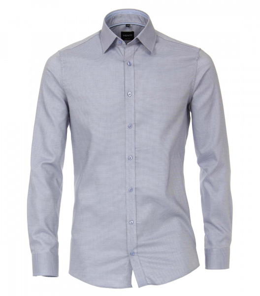 Chemise Venti BODY FIT STRUCTURE marron clair avec col Kent en coupe étroite