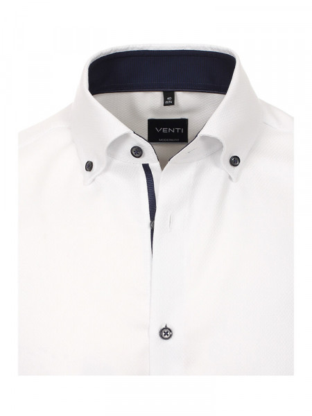 VENTI Regular Fit Chemise Blanc Button-Down Dobby - Vue 1
