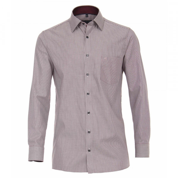 Chemise CASAMODA COMFORT FIT STRUCTURE rouge foncé avec col Kent en coupe classique