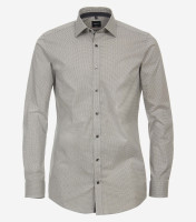 Chemise Venti BODY FIT PRINT beige avec col Kent en coupe étroite