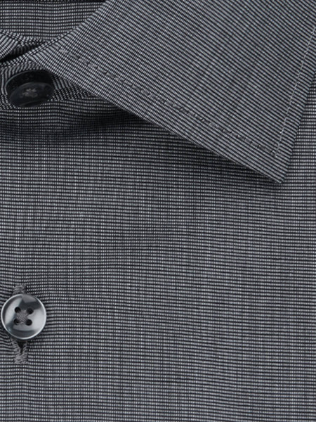 SEIDENSTICKER Slim Fit Chemise Anthracite Business Kent Fil à Fil - Vue 3