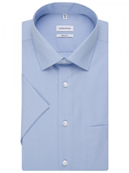 SEIDENSTICKER Regular Fit Chemise Bleu clair Business Kent Fil à Fil - Vue 4