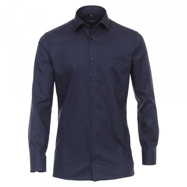 Chemise CASAMODA MODERN FIT STRUCTURE bleu foncé avec col Kent en coupe moderne