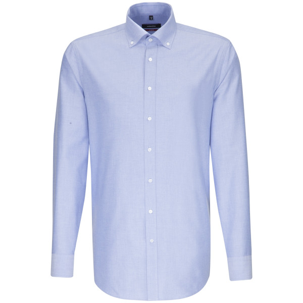 Chemise Seidensticker REGULAR BEAUX OXFORD bleu clair avec col Button Down en coupe moderne