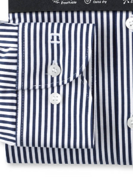 OLYMP Slim Fit Chemise Marine Kent Jersey - Vue 2