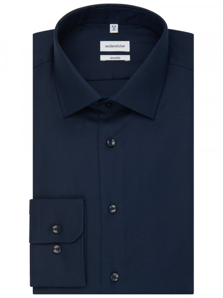 SEIDENSTICKER Tailored Fit Chemise Bleu foncé Business Kent Struktur - Vue 4