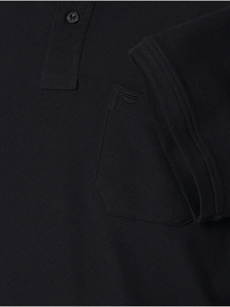 REDMOND Polo Noir Piqué - Vue 2