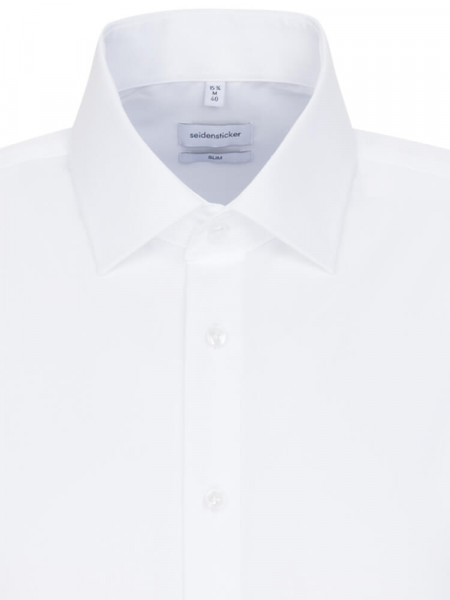 SEIDENSTICKER Slim Fit Chemise Blanc Business Kent Popeline - Vue 2
