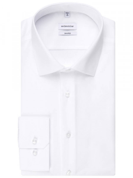 SEIDENSTICKER Tailored Fit Chemise Blanc Business Kent Popeline - Vue 4