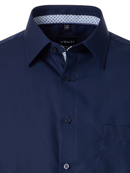 VENTI Comfort Fit Chemise Bleu foncé Kent Popeline - Vue 1
