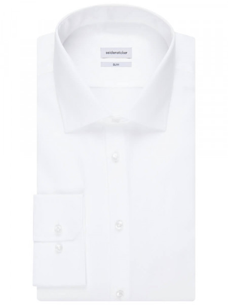SEIDENSTICKER Slim Fit Chemise Blanc Business Kent Original - Vue 4