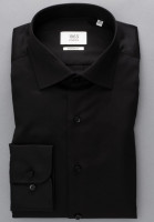 Chemise Eterna MODERN FIT TWILL noir avec col Classic Kent en coupe moderne