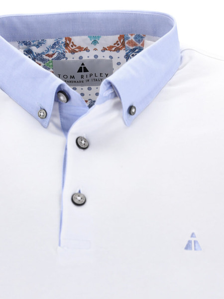 TOM RIPLEY Polo Blanc Extrafeine Qualität - Vue 1