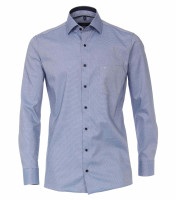 Chemise CASAMODA MODERN FIT STRUCTURE bleu moyen avec col Kent en coupe moderne